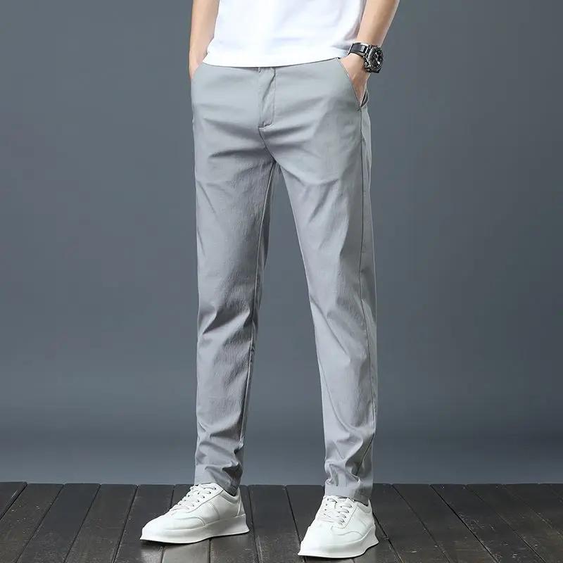Pantalon de Golf en soie glacée pour hommes, mi-poids, décontracté, pantalon de sport, Design Simple