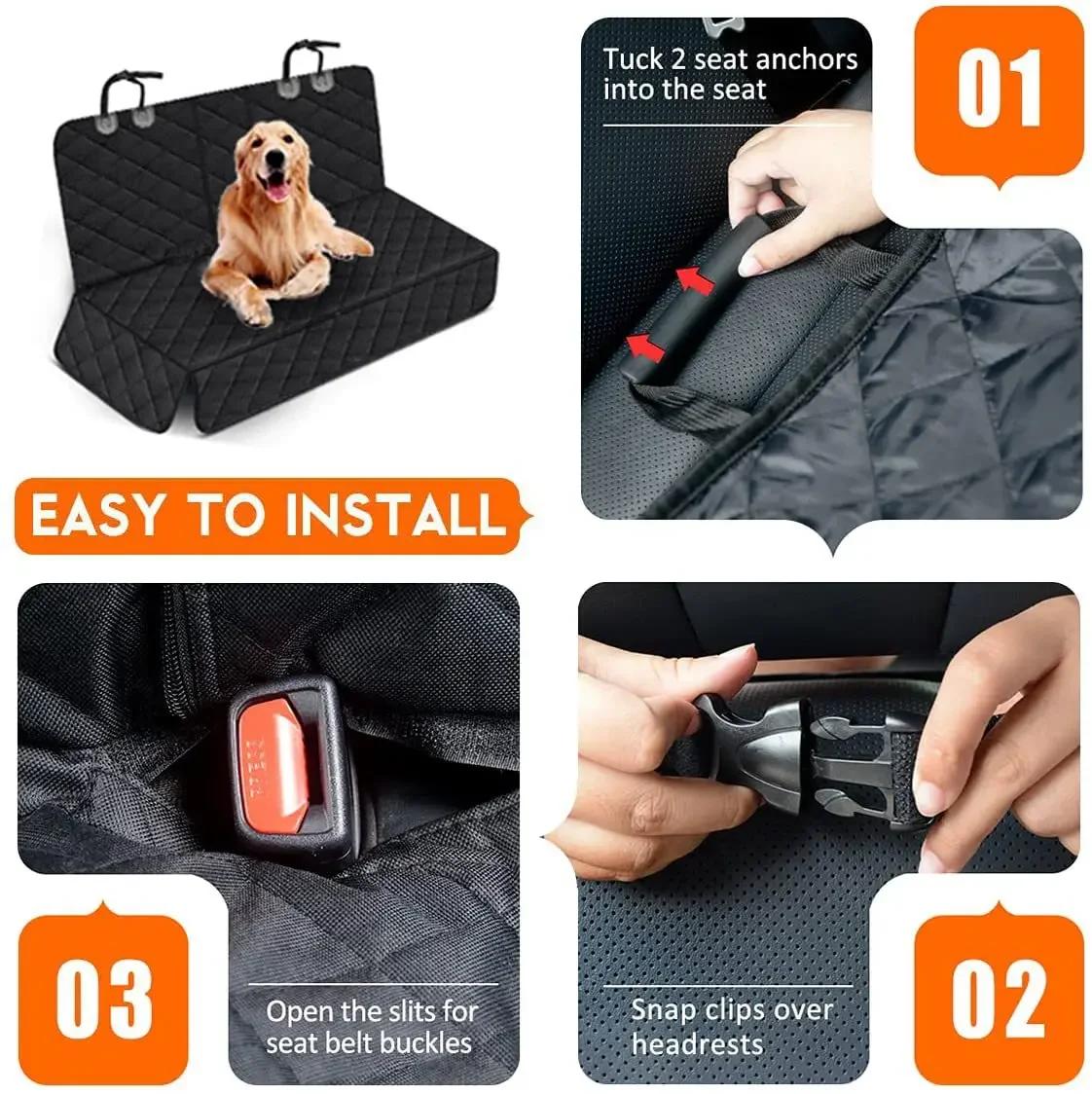 Housse de protection pour siège arrière de voiture pour chien, imperméable, résistante à la saleté, 