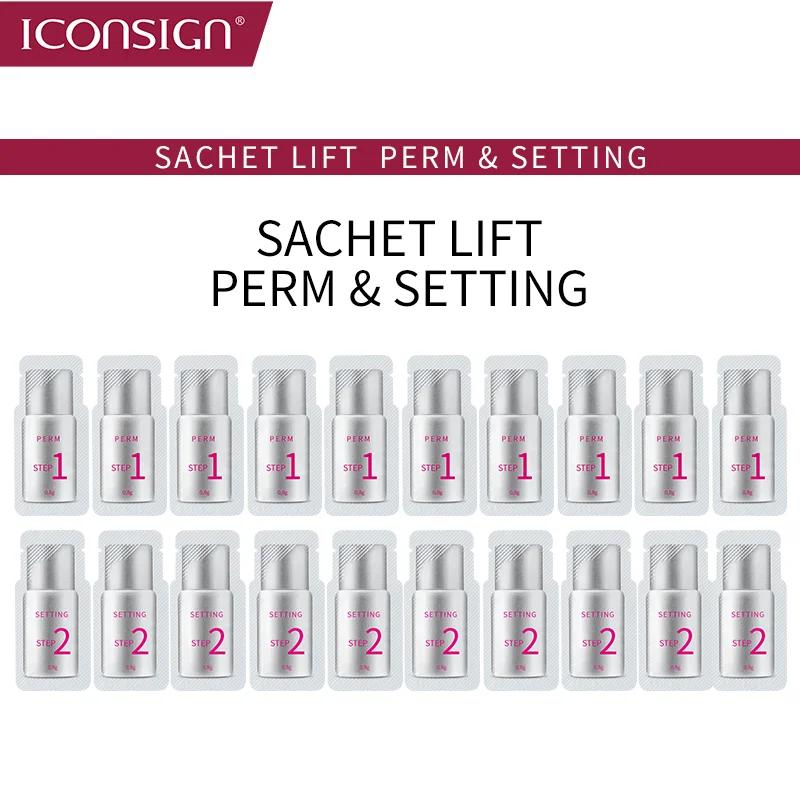 10 paires/lot ICONSIGN Lotion de levage de cils Sachet Lotion de Fixation de permanente rapide cils 