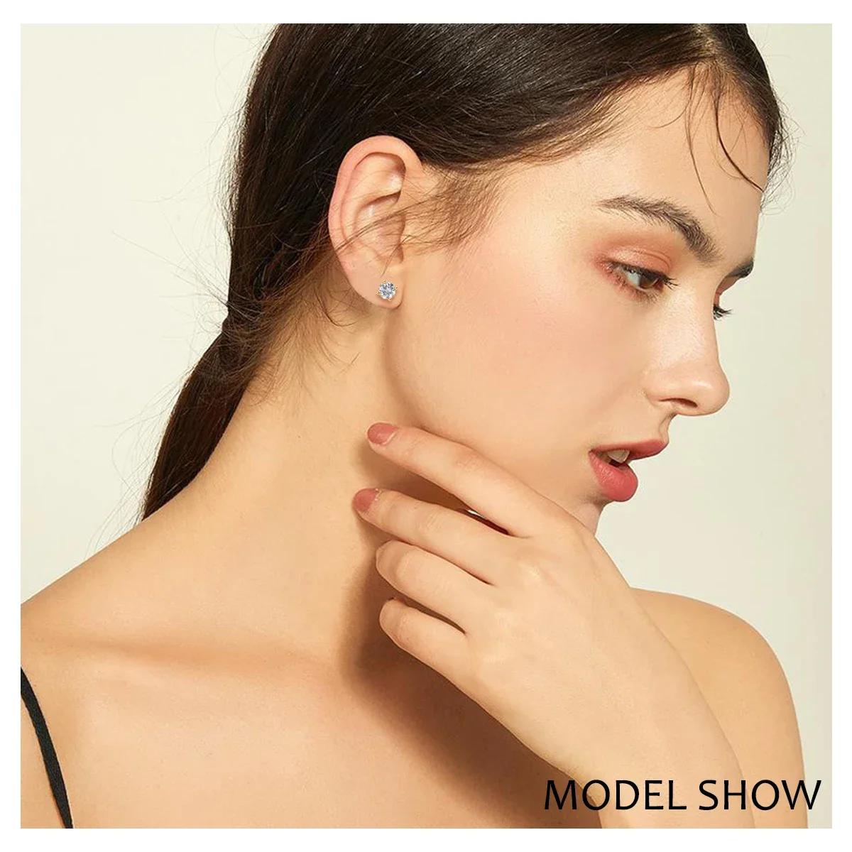Szjinao réel complet 18k boucles d'oreilles en or AU750 Moissanite diamant véritable or femmes bijou