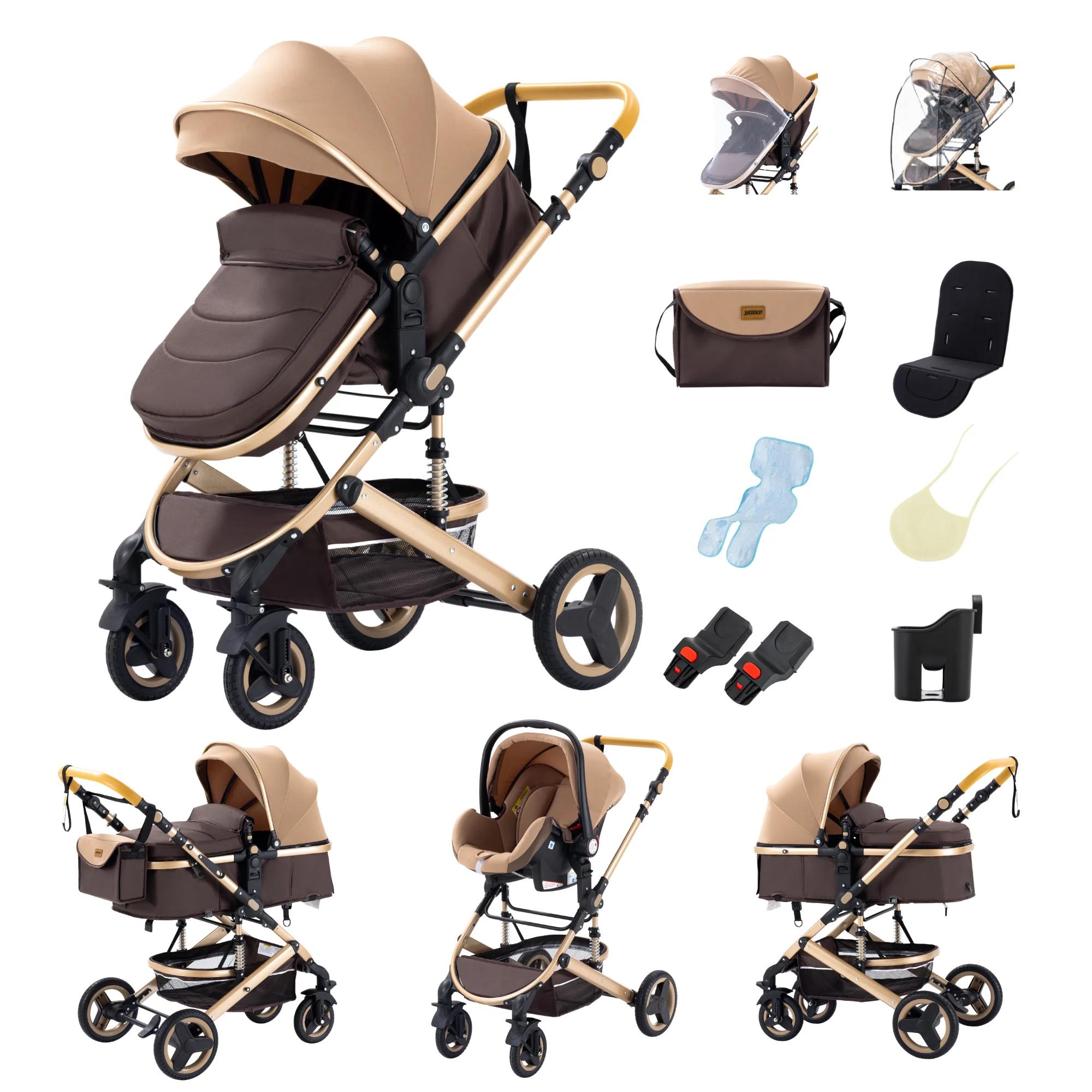 Poussette 3 en 1 pour bébé, articles pour nouveau-né, poussette légère, poussette à quatre roues, si