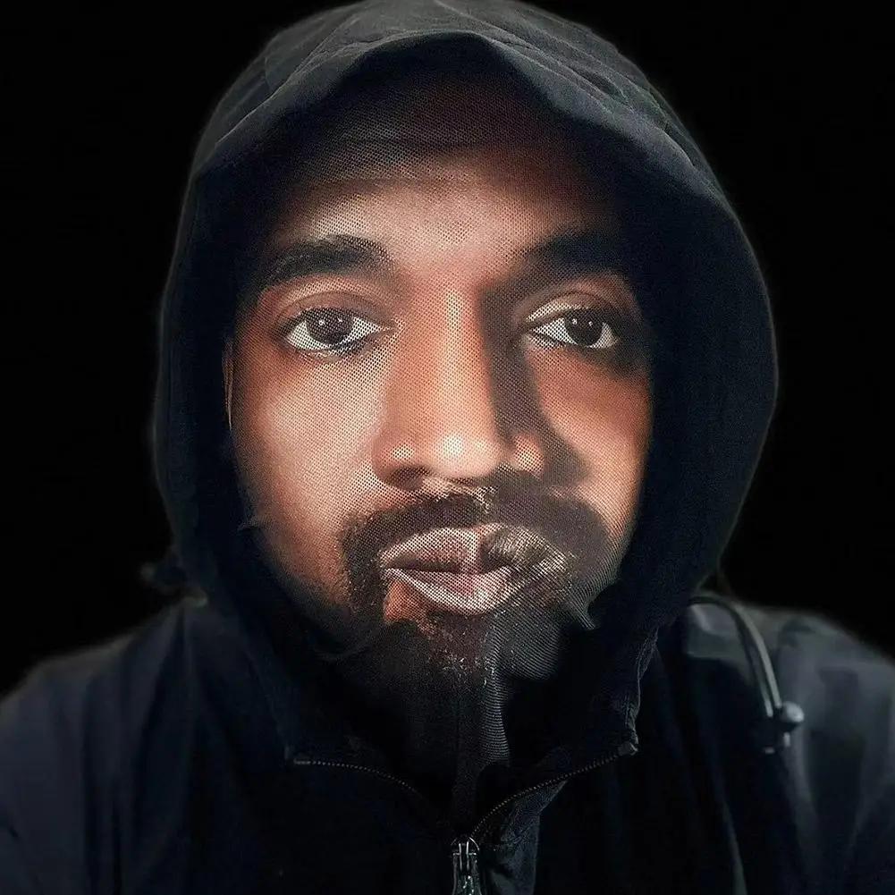 Masque Kanye imprimé en 3D, masque complet en maille élastique pour couvre-chef Cosplay, mode Hip Ho