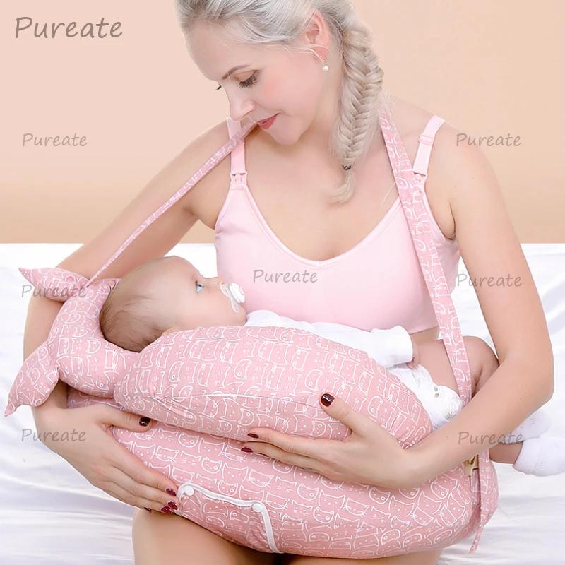 Oreiller d'allaitement multifonction licou avec bandoulière, oreiller pour bébé, dessin animé pour n