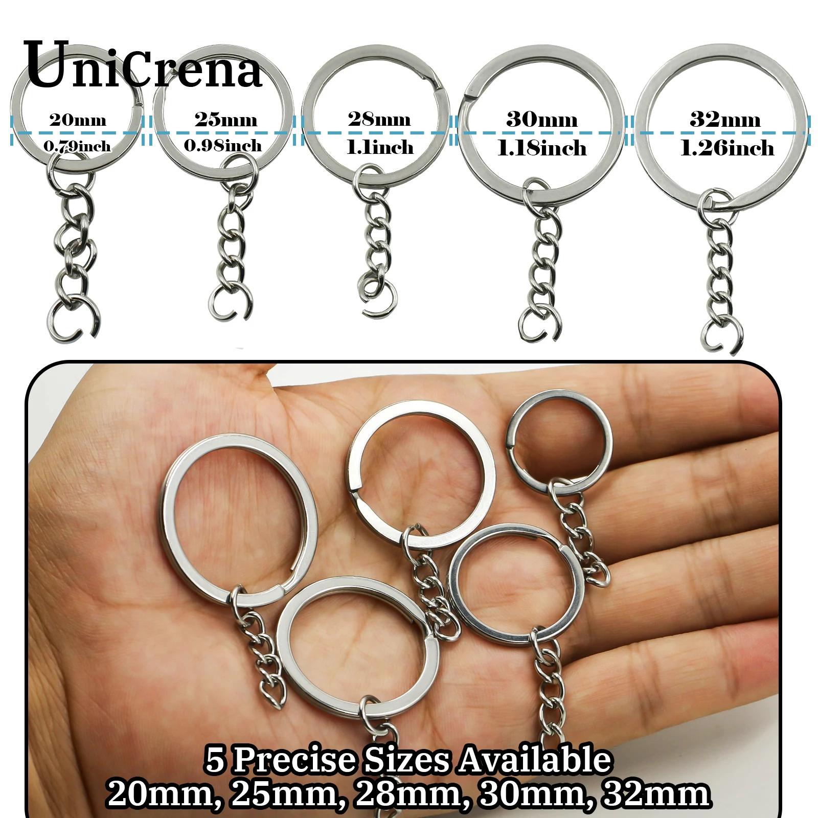 Unicrena Anneau à Bascule avec Chaîne Acier Inoxydable - Connecteur pour Porte-Clés, DIY Artisanat, 