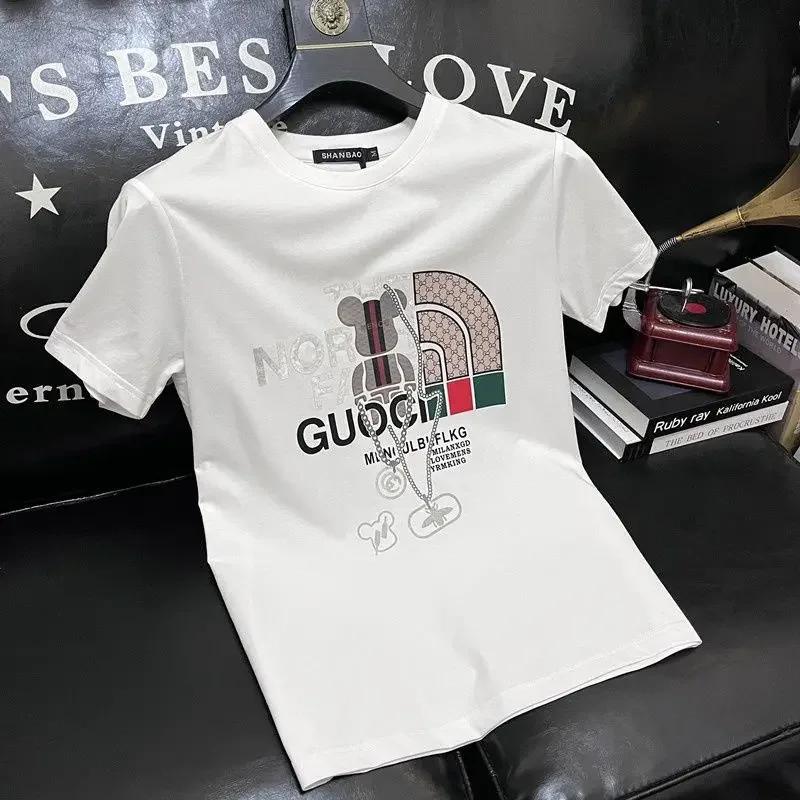 T-shirt pour homme en coton 100% pur, marque de luxe, imprimé lettres, manches courtes, vêtements po