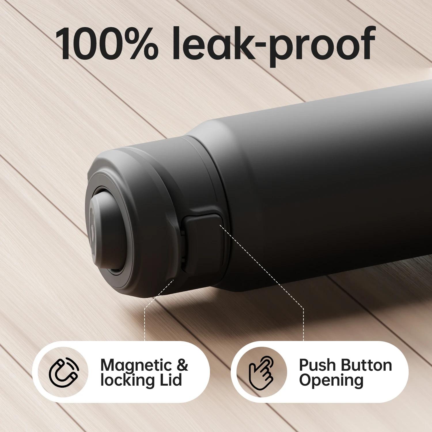 Bouteille isotherme magnétique Fjbottle en acier inoxydable, gourde de sport avec support magnétique