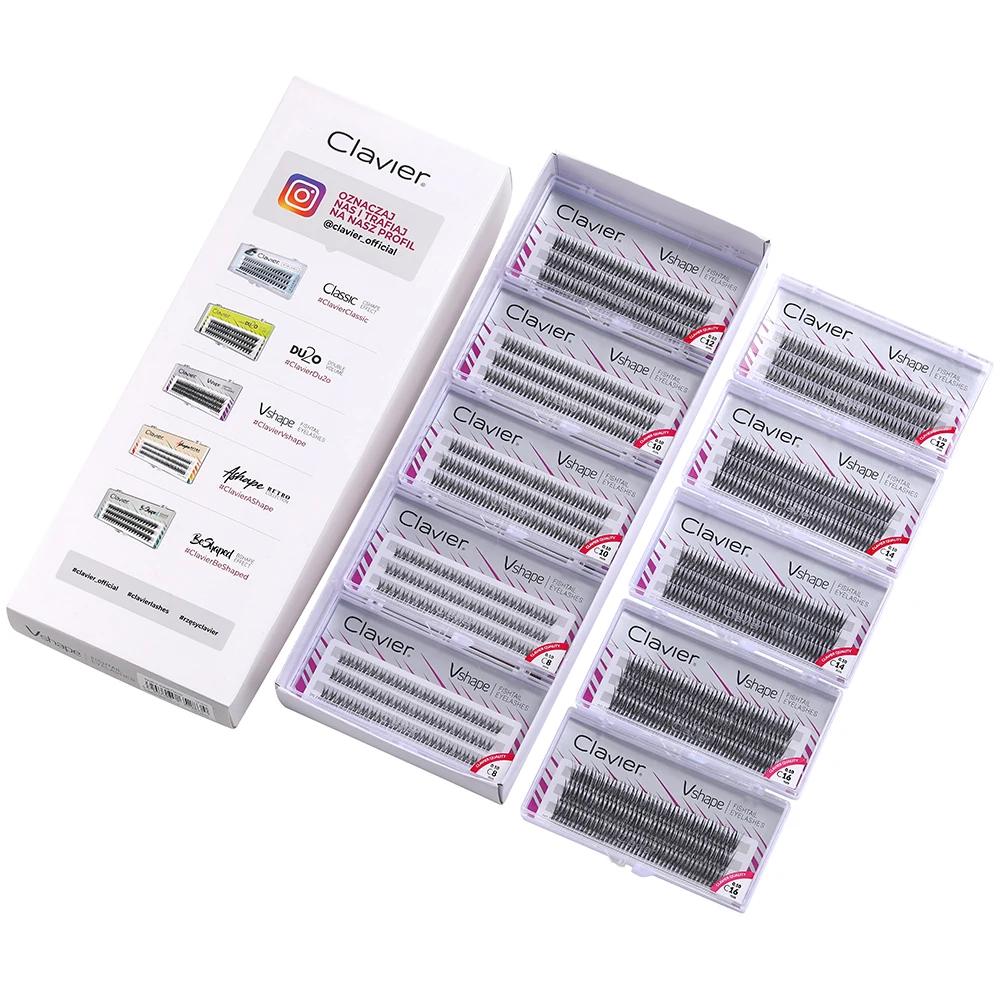 Clavier Vshape ensemble de cils aspect d'extension naturelle cils de type C 10 boîtes par ensemble m