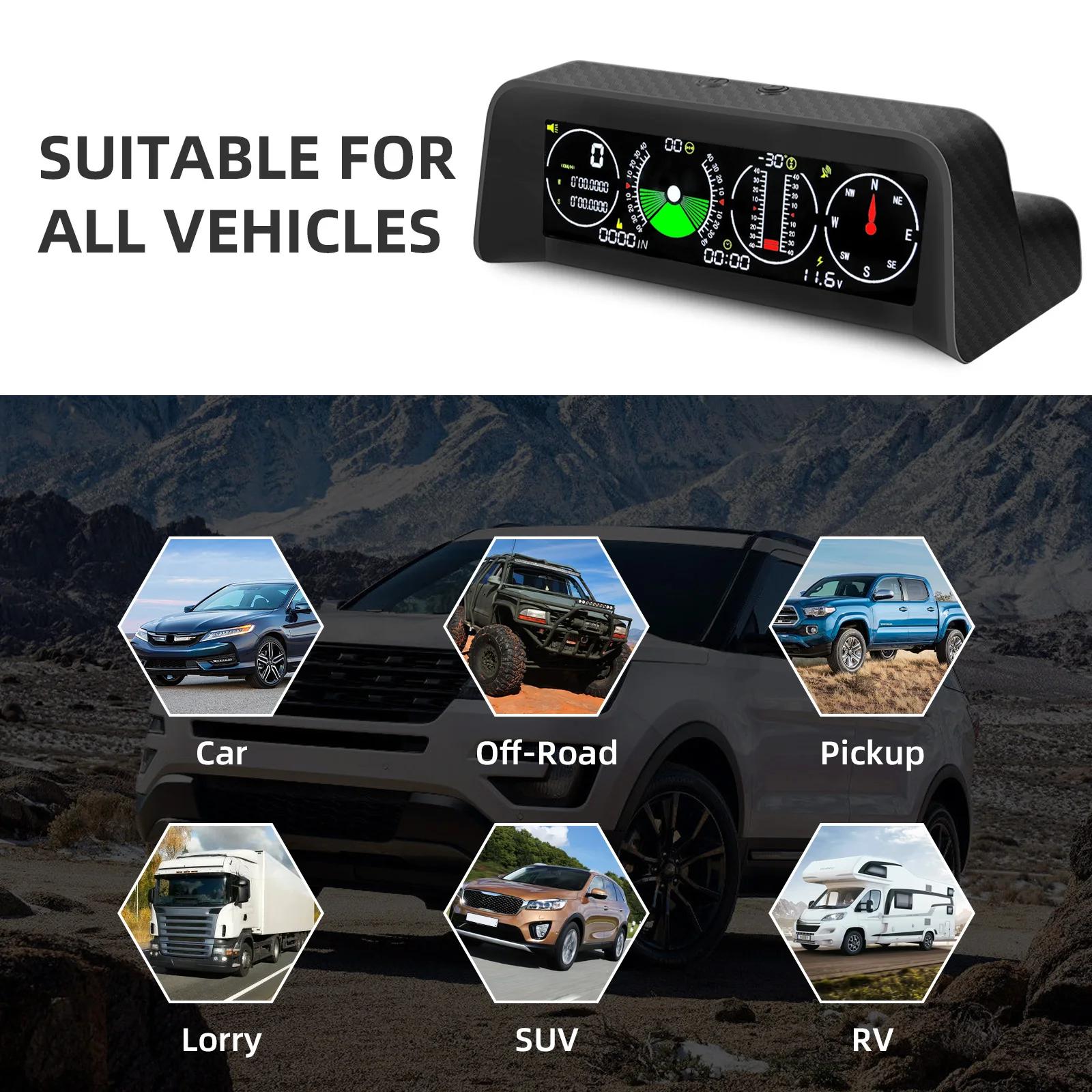 Nouveau compteur de vitesse GPS X90 Head Up PMH KMH, inclinomètre, ordinateur de bord de voiture ave