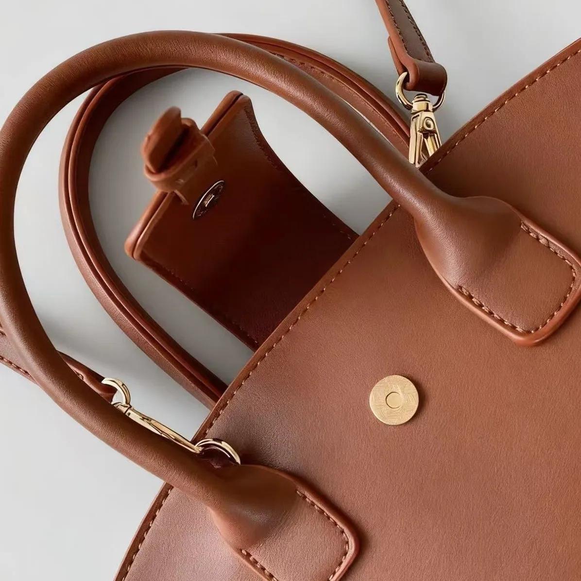 Sac à langer en cuir élégant et décontracté pour femme, grande capacité, texturé, style rétro origin