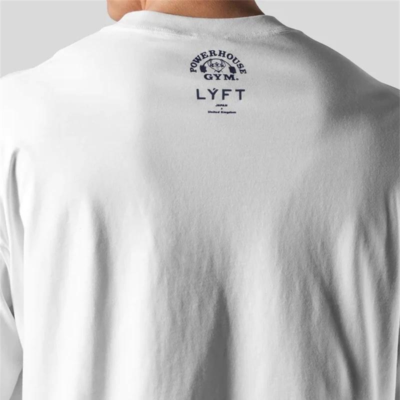 LYFT Jointly hommes course sport coton T-shirt salle de sport Fitness musculation ample imprimé chem