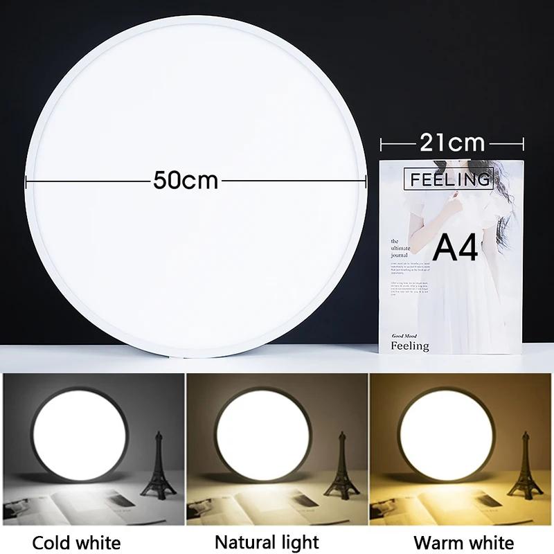 MARPOU 50CM grand plafonnier LED avec télécommande APP intelligente luminaire ultra-mince plafonnier