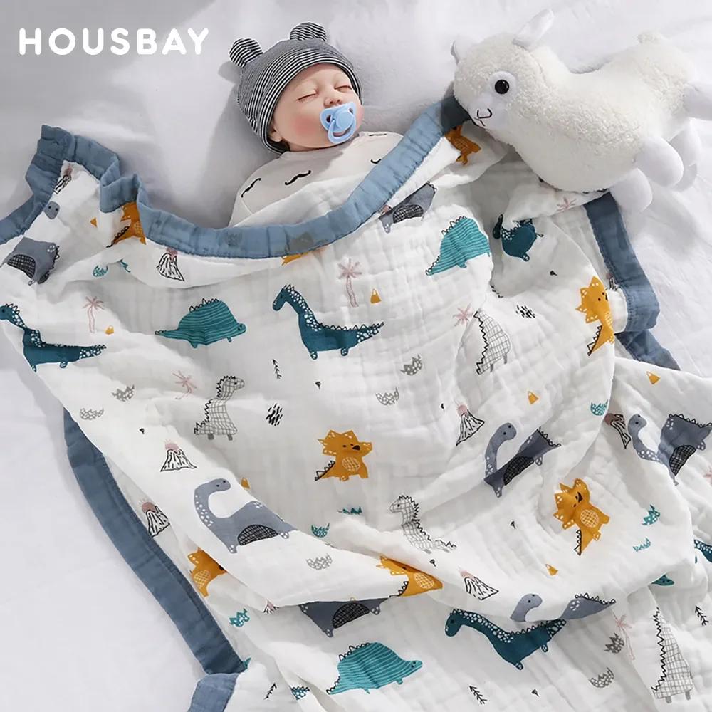 Couverture bébé 6 couches gaze coton 100% - Enveloppe respirante douce pour nouveau-né et serviette de bain