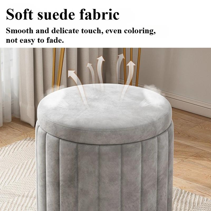 Tabouret de rangement à la mode, tabouret à langer, tabouret de maquillage, tabouret rond de coiffeu