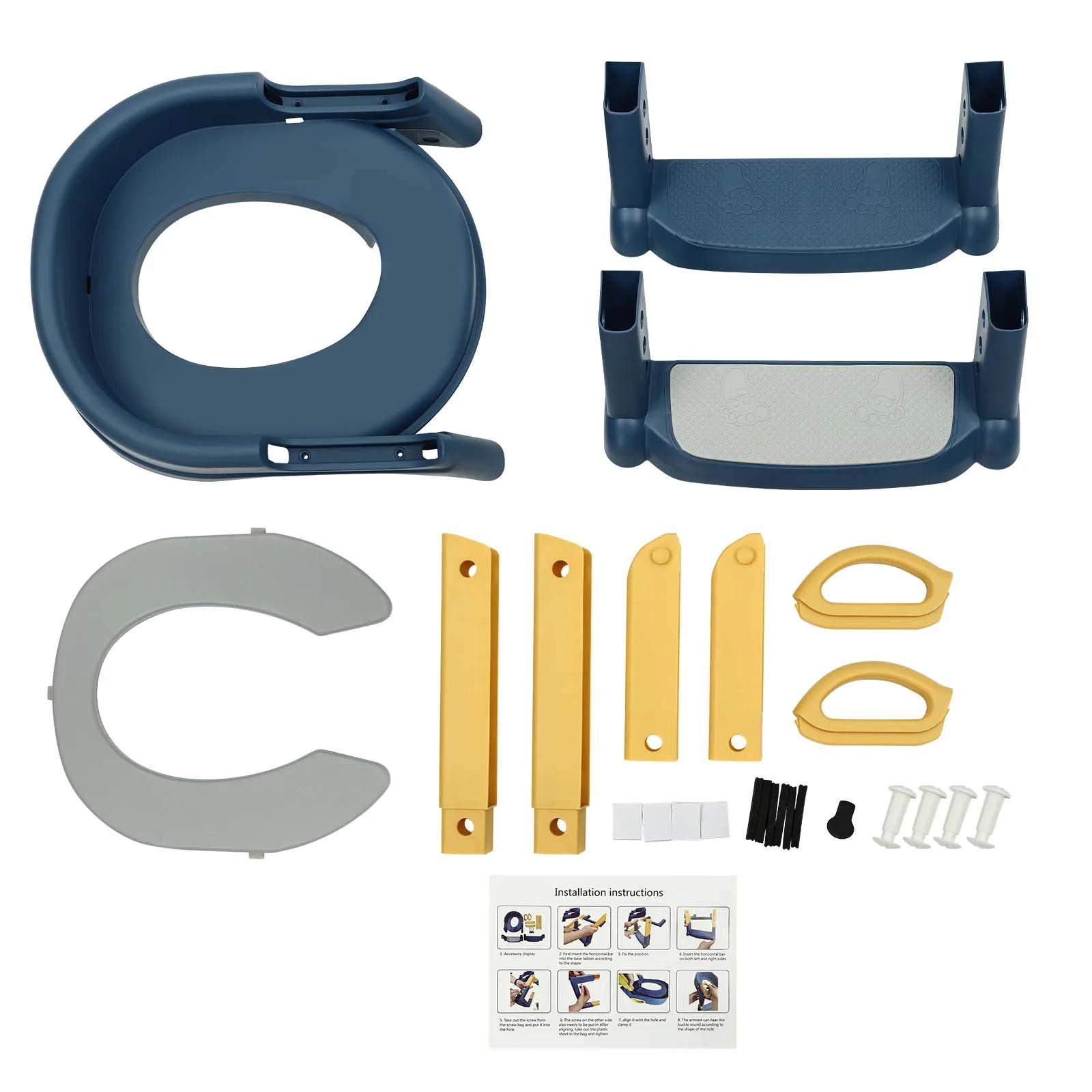 Siège de toilette pour enfants avec escalier, réglable en hauteur et pliable, pour garçons et filles