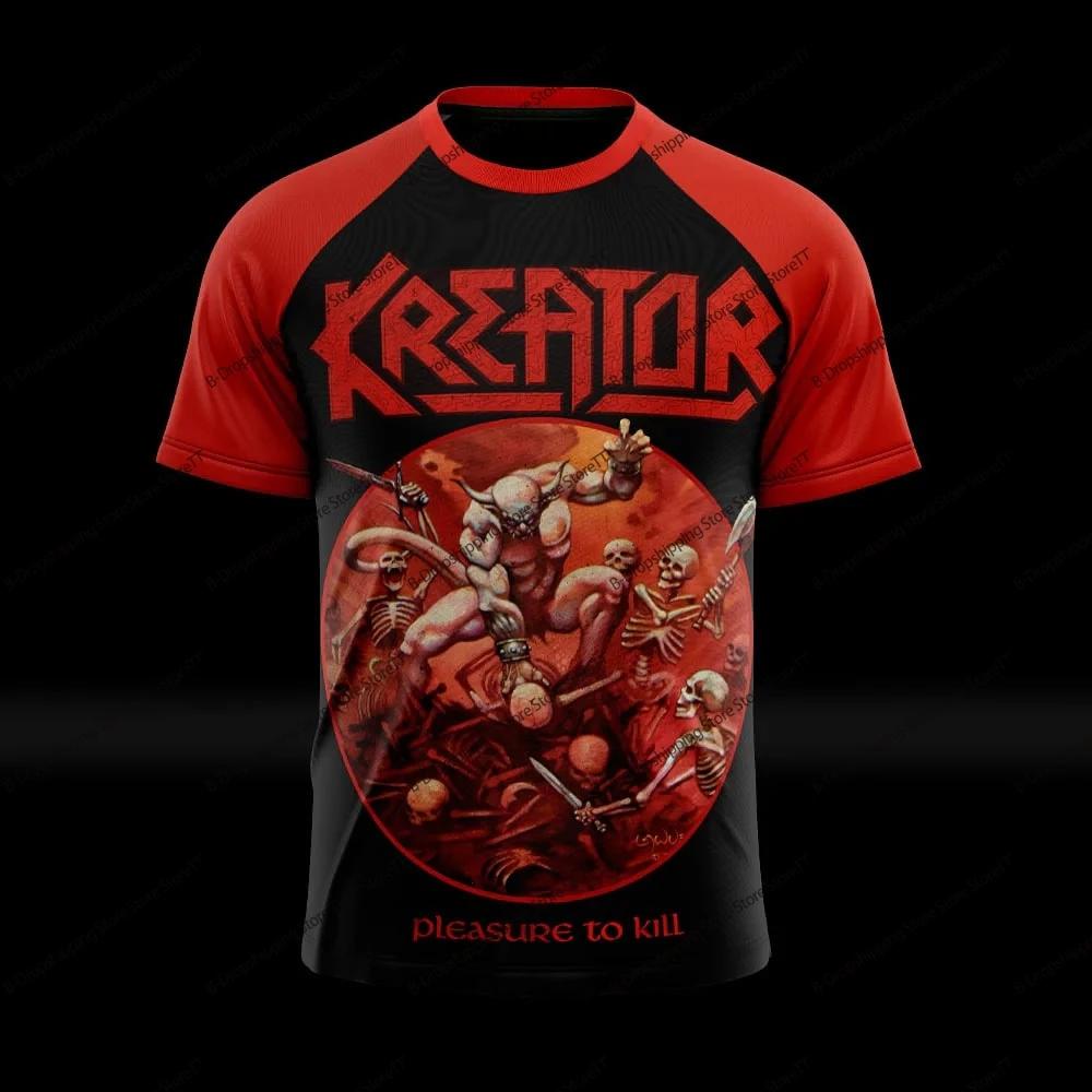 Nouveau Rock Kreator Band 3D imprimé hommes et femmes T-shirts mode manches courtes Hip Hop rue haut