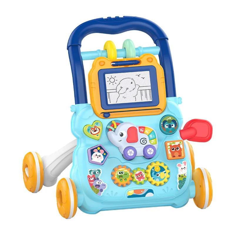 Chariot trotteur multifonctionnel anti-basculement pour bébés de 1 à 3 ans, aide à la marche et joue