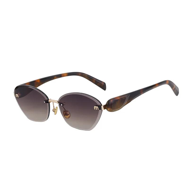 2025 nouvelles lunettes De soleil œil De chat femmes hommes mode sans monture polygone lunettes De s