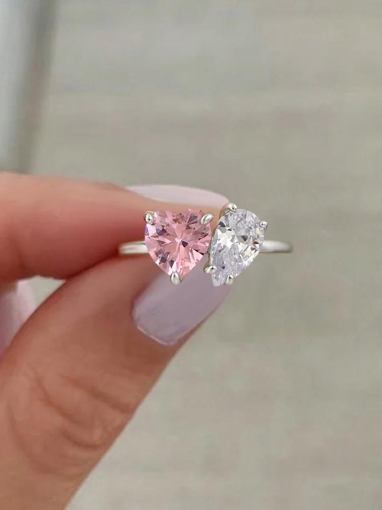 Bague en argent Sterling 925 pour femmes, classique, simple, en Zircon, goutte d'eau, fiançailles, m