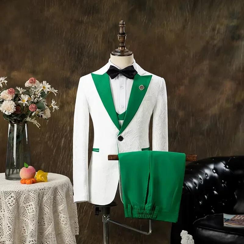 Costumes floraux pour garçons de 3 à 16 ans, ensemble 3 pièces pour smoking de mariage, tenue formel
