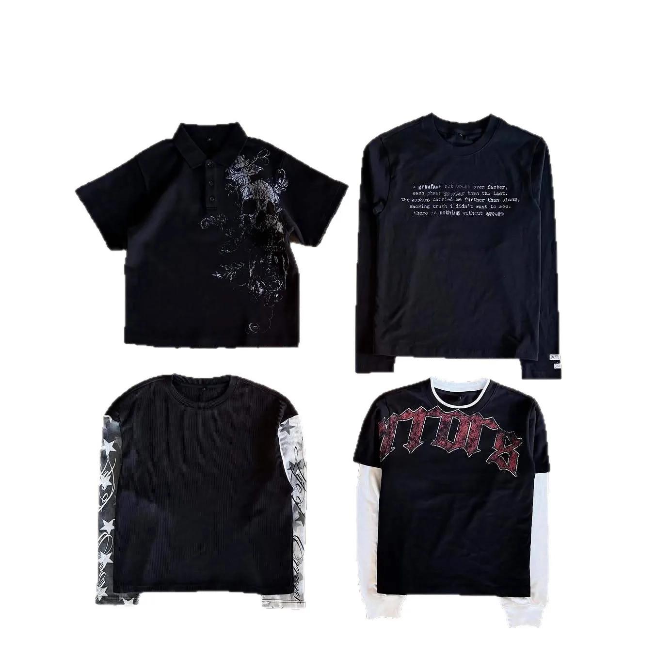 Nouveautés Automne-Hiver : Vêtements unisexes de style américain, hauts tendance rétro punk sombre, 