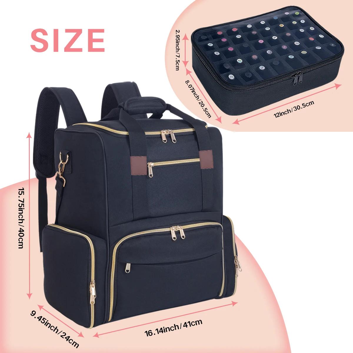 UOZL – sac à dos organisateur de vernis à ongles, contient 80 bouteilles et une lampe à ongles, four