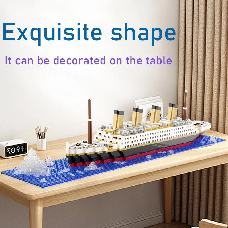 Kit de modèle de brique de soleil de croisière de puzzle de Titanic pour garçon et fille, jouet d'as