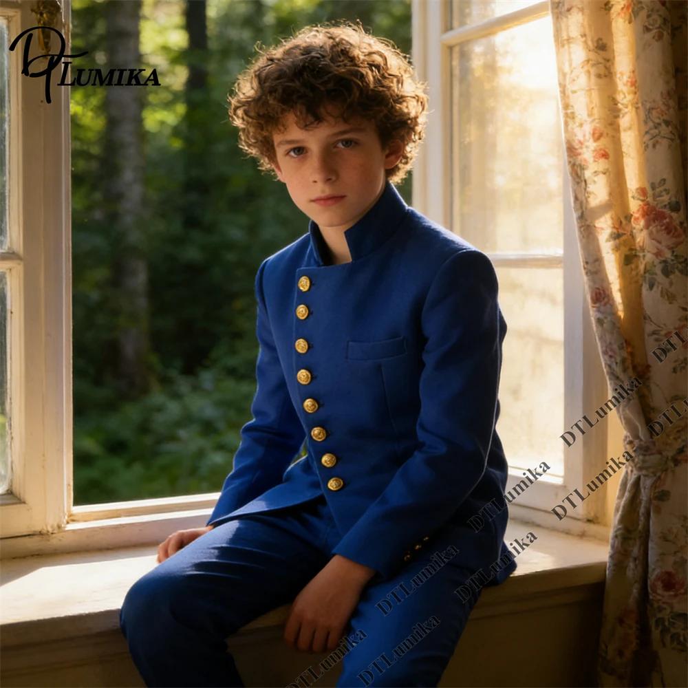 Ensemble de smoking tendance pour enfant, col mandarin, tenue de cérémonie élégante pour mariage, sé