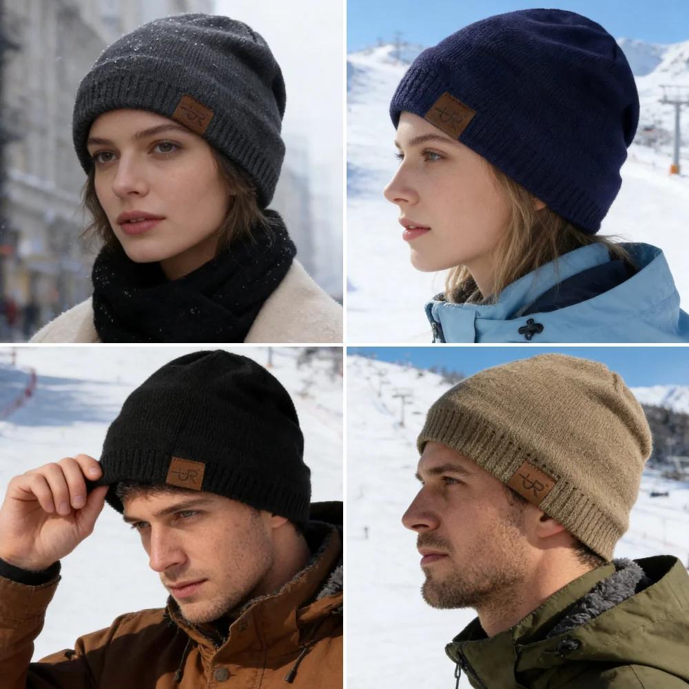 URSENTMAN-Bonnet doublé de fourrure pour hommes et femmes, chapeaux unisexes, chapeau de sport chaud