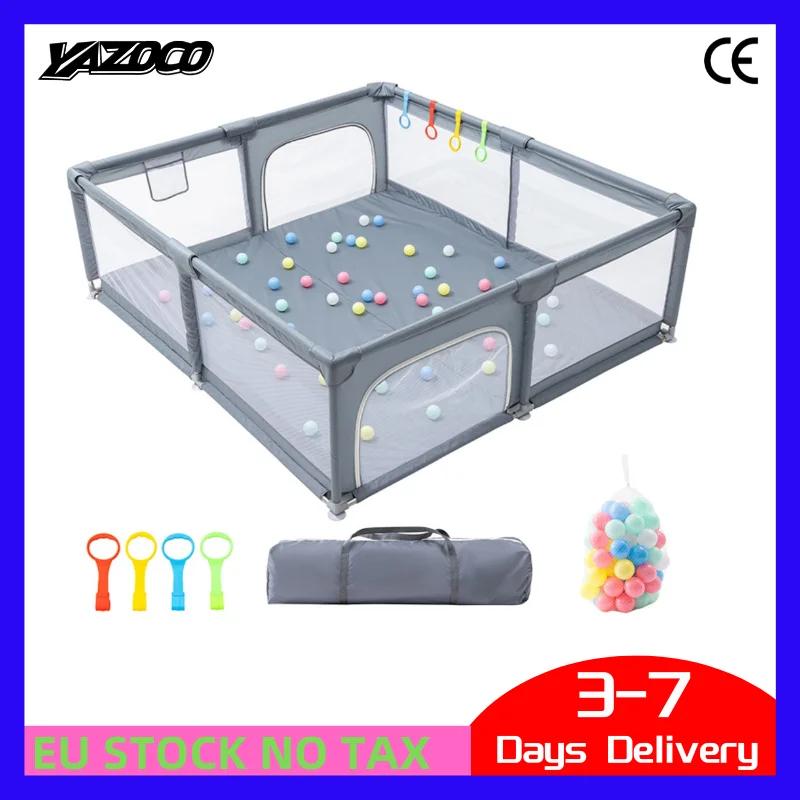 Parc pour bébé, barrière de sécurité pour enfant, clôture avec anneau de traction, boîte à balles, a