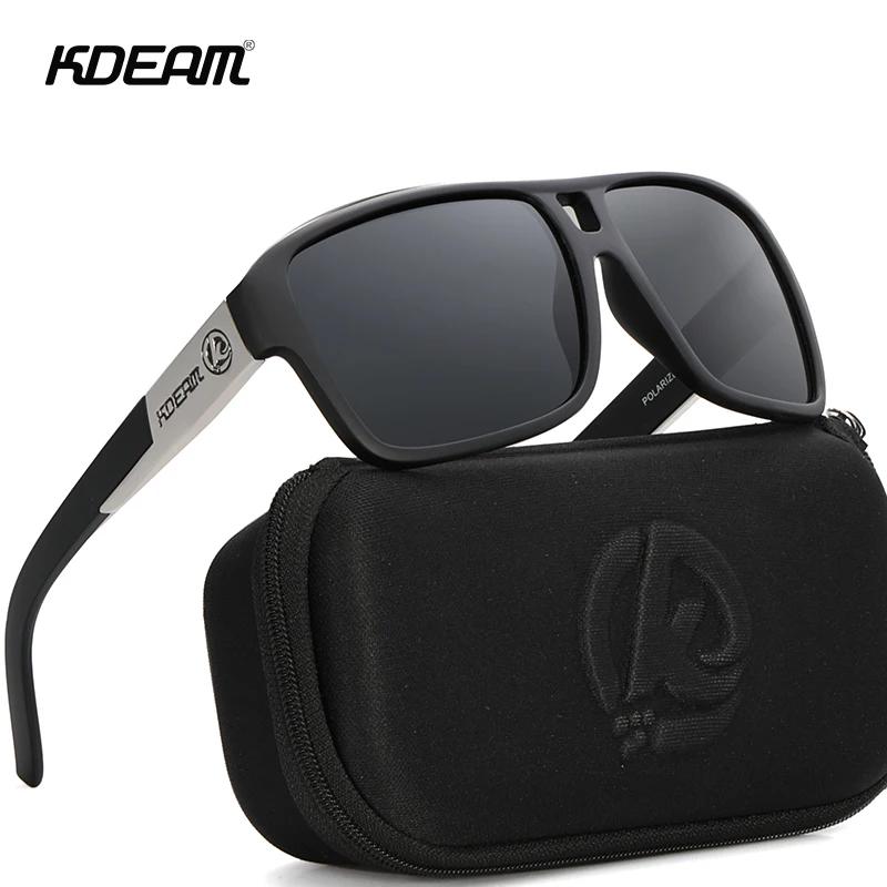 KDEAM-Lunettes de soleil polarisées Jam Lifestyle pour homme, verres solaires carrés, miroir flash, 