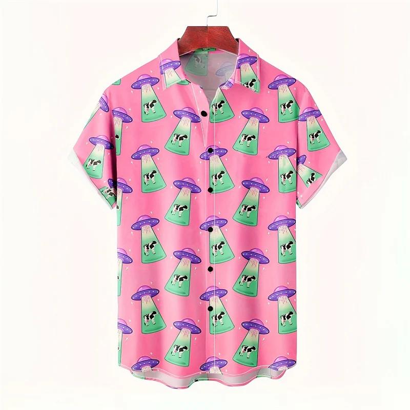 Mode chat chien chemise hawaïenne hommes 3d imprimé Animal cochon graphique chemises à manches court