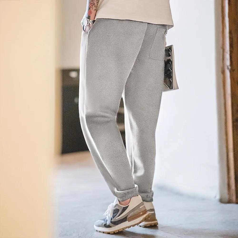 Maden-Pantalon décontracté américain pour homme avec taille élastique, Deformle Degree, Fit Straight