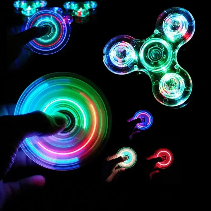 Fidget Spinner Lumineux LED pour le Soulagement du Stress, Jouets Anti-Stress, Fidget Spinner à Main