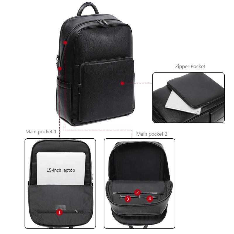 100% vache en cuir véritable hommes sacs à dos mode véritable cuir naturel étudiant sac à dos garçon