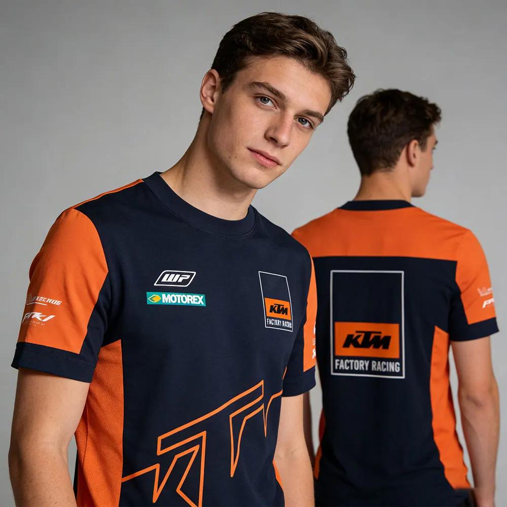 Nouveau T-shirt d'été 2026 pour hommes, col rond, manches courtes, pour les passionnés de moto, spor