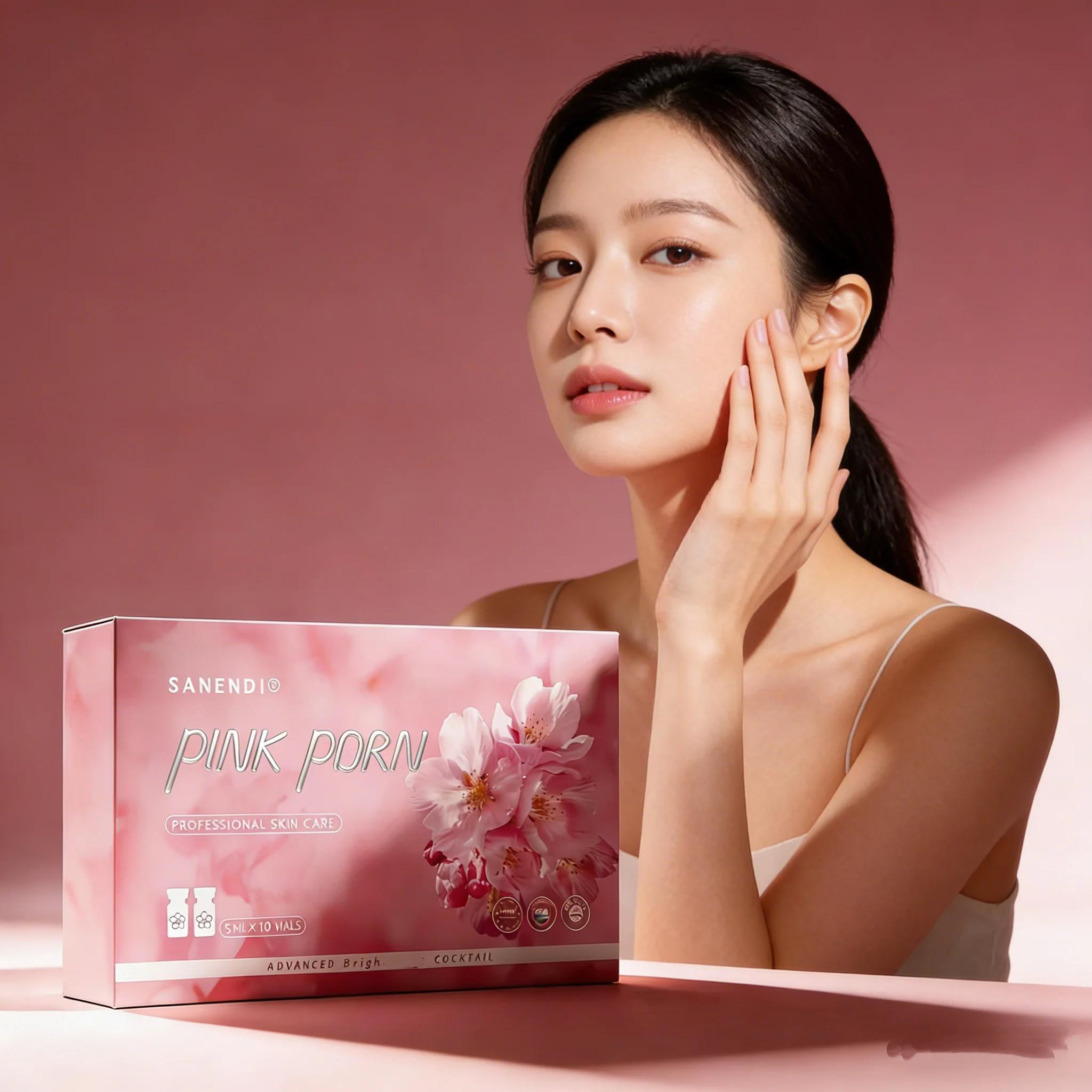 Sérum facial Sanendi PDRN Pink Cocktail ADN de saumon pour Dermapen, éclat du visage, acide hyaluron