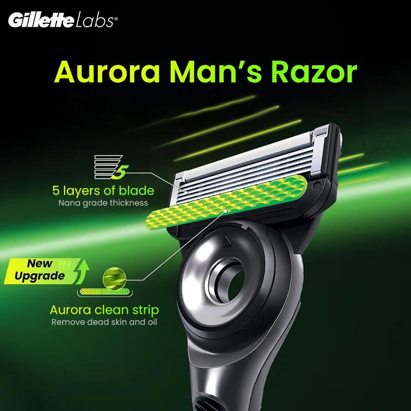 Gillette Labs Razor Aurora Series Flexdisc 5 couches lame à induction barbe rasage rasoir pour homme