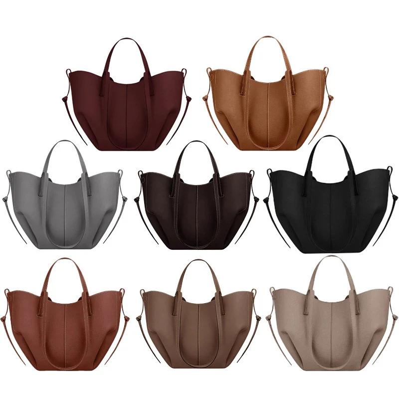 Nouveau sac fourre-tout en cuir grande taille pour femmes, sac à main Niche féminine, sac à bandouli