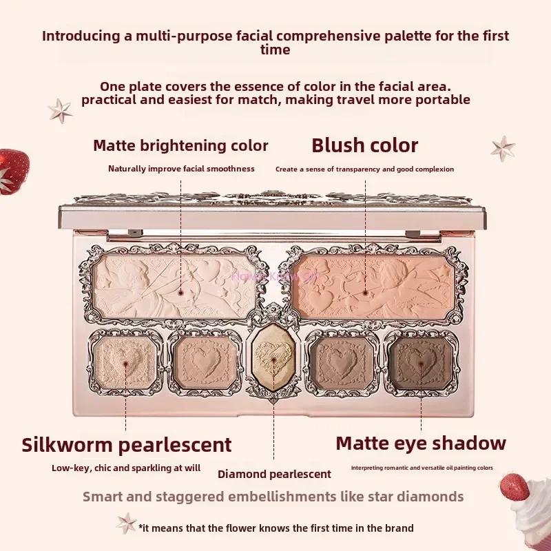 Flowerkaren fraise Cupidon Collection Palette de teint du visage Blush fard à paupières surligneur f