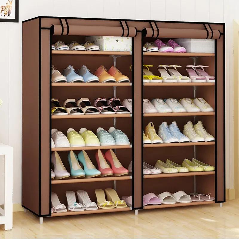 Armoire à chaussures Portable en tissu Non tissé, support étagère à chaussures élégante avec couverc