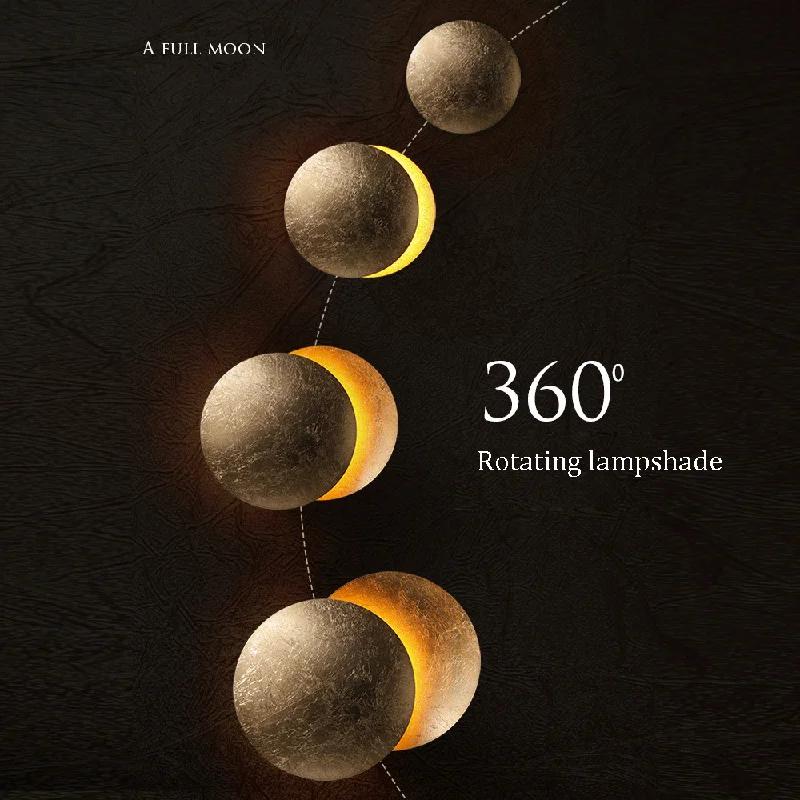 Moon Concept – applique murale solaire en éclipse, style nordique Vintage, luminaire décoratif d'int