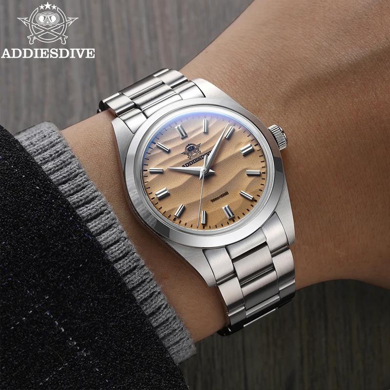 ADDIESDIVE-Montre-bracelet en acier inoxydable pour homme, montres à quartz étanches, cadran de sabl