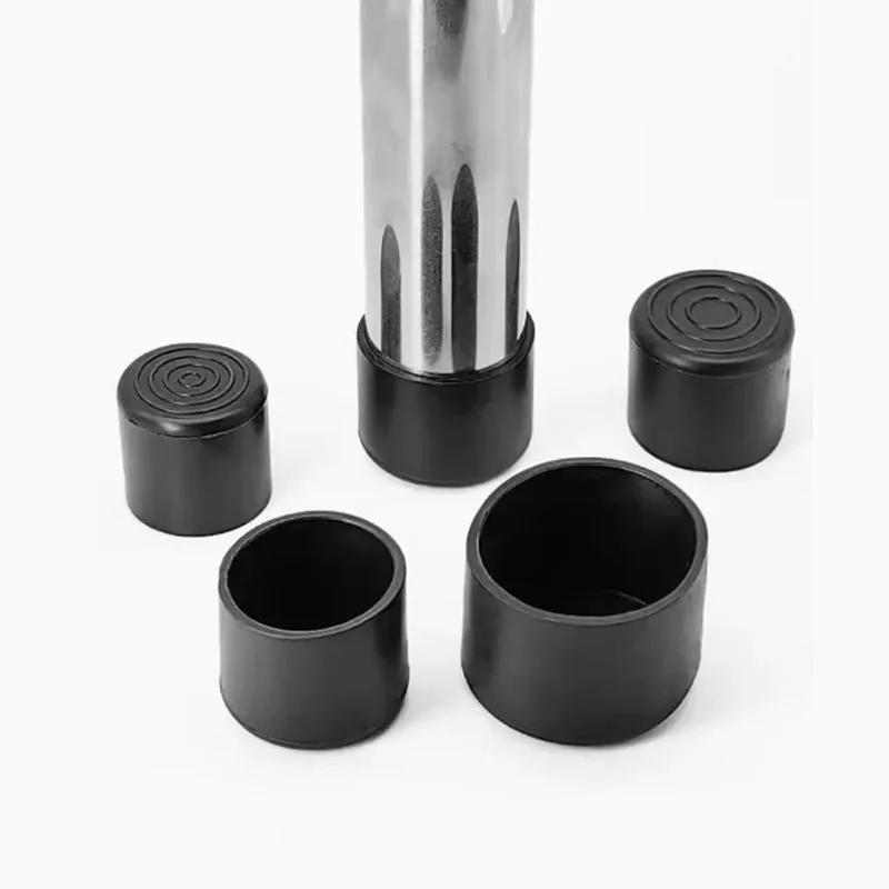 Manchon de tuyau rond en caoutchouc souple PVC noir, capuchon de Tube, coussin de pied de Table et d