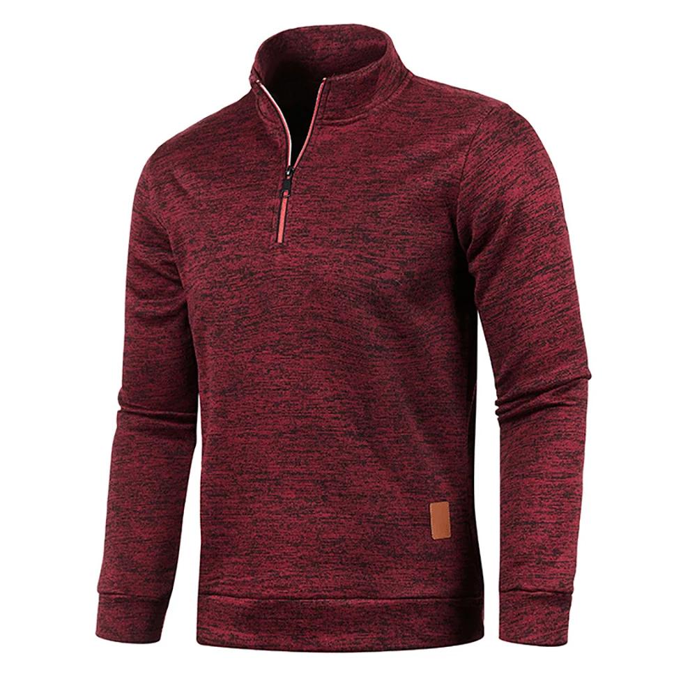 Sweat-shirt à col roulé pour homme, demi-fermeture éclair, pull décontracté, printemps-automne, mant