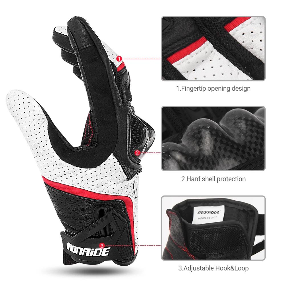 Gants de Moto en Fiber de carbone, cuir de vache, gants de Motocross, équipement de protection antid