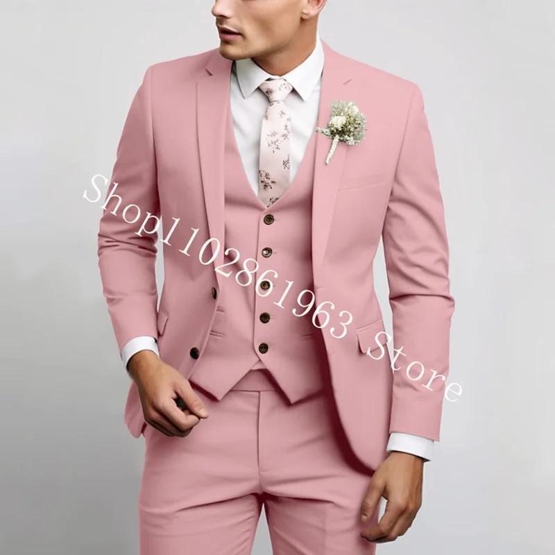 Costumes de mariage 3 pièces pour hommes, vert, élégant, formel, meilleur Blazer pour hommes, coupe 
