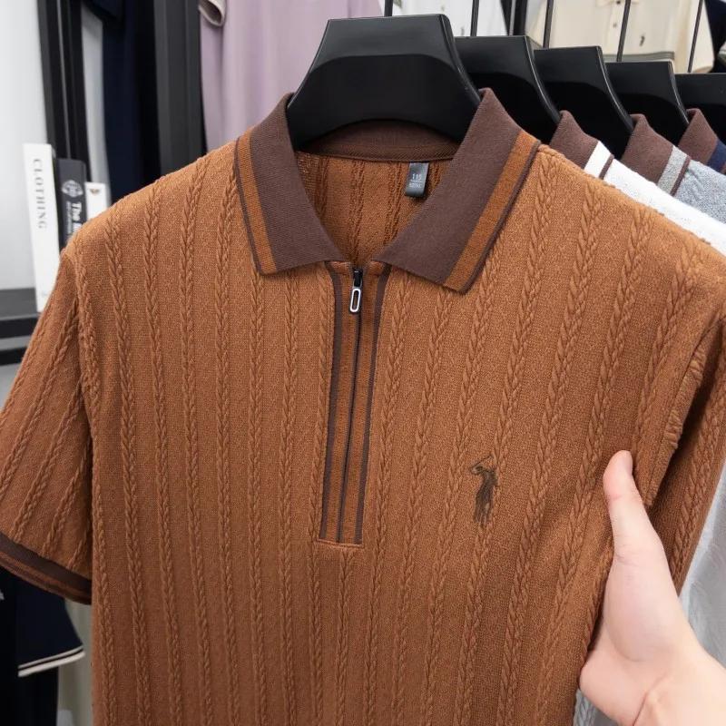 Marque de luxe à manches courtes polo shirt hommes Flip Top Summer Fashion jacquard design Golf pone