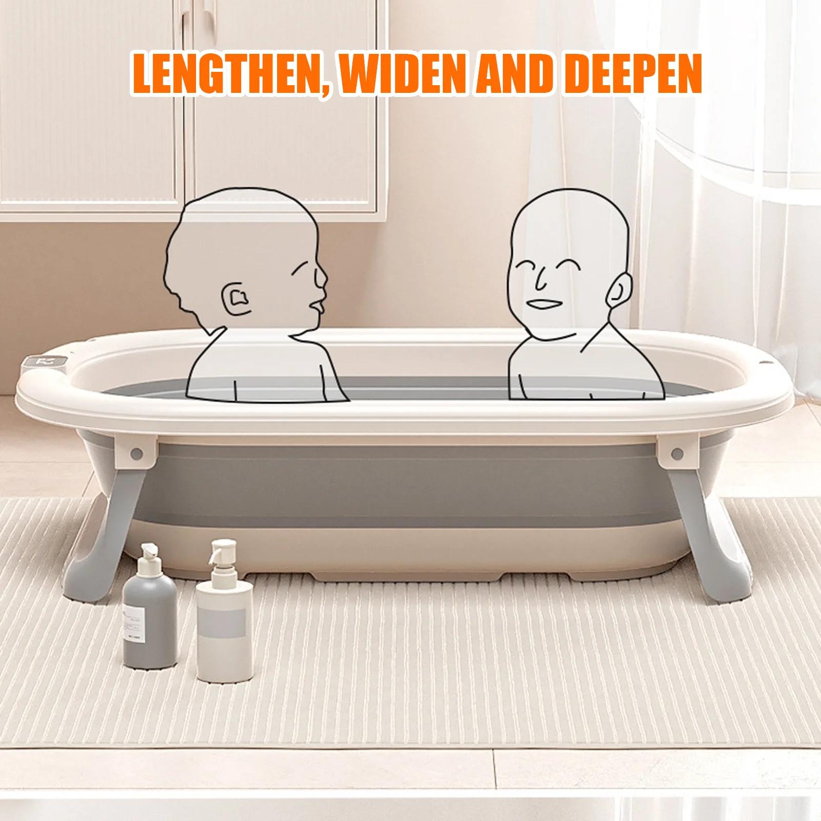 Baignoire Bébé Pliable  - Avec Coussin De Bain Et Thermomètre Intégré - Idéal Pour Cadeau De Naissan