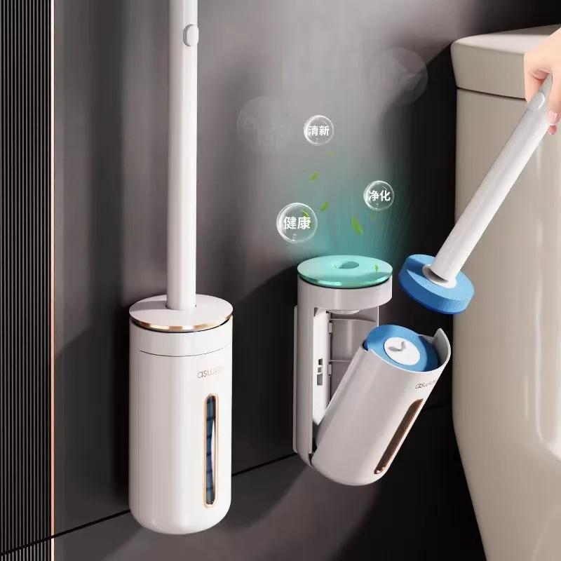 Brosse de toilette jetable, nettoyeur de toilettes mural, outil de nettoyage de tête de remplacement