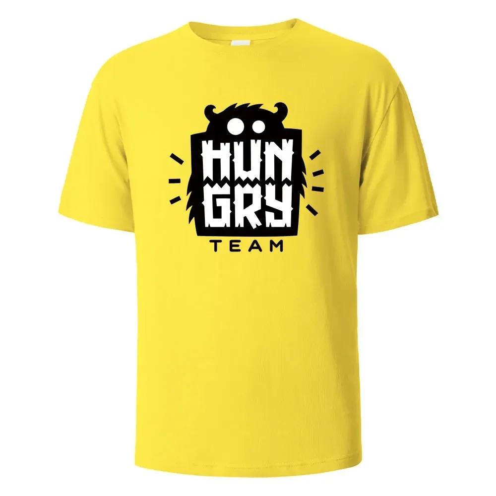 T-shirt imprimé affamé Hip-Hop drôle pour hommes et femmes, 100% coton, t-shirts basiques surdimensi